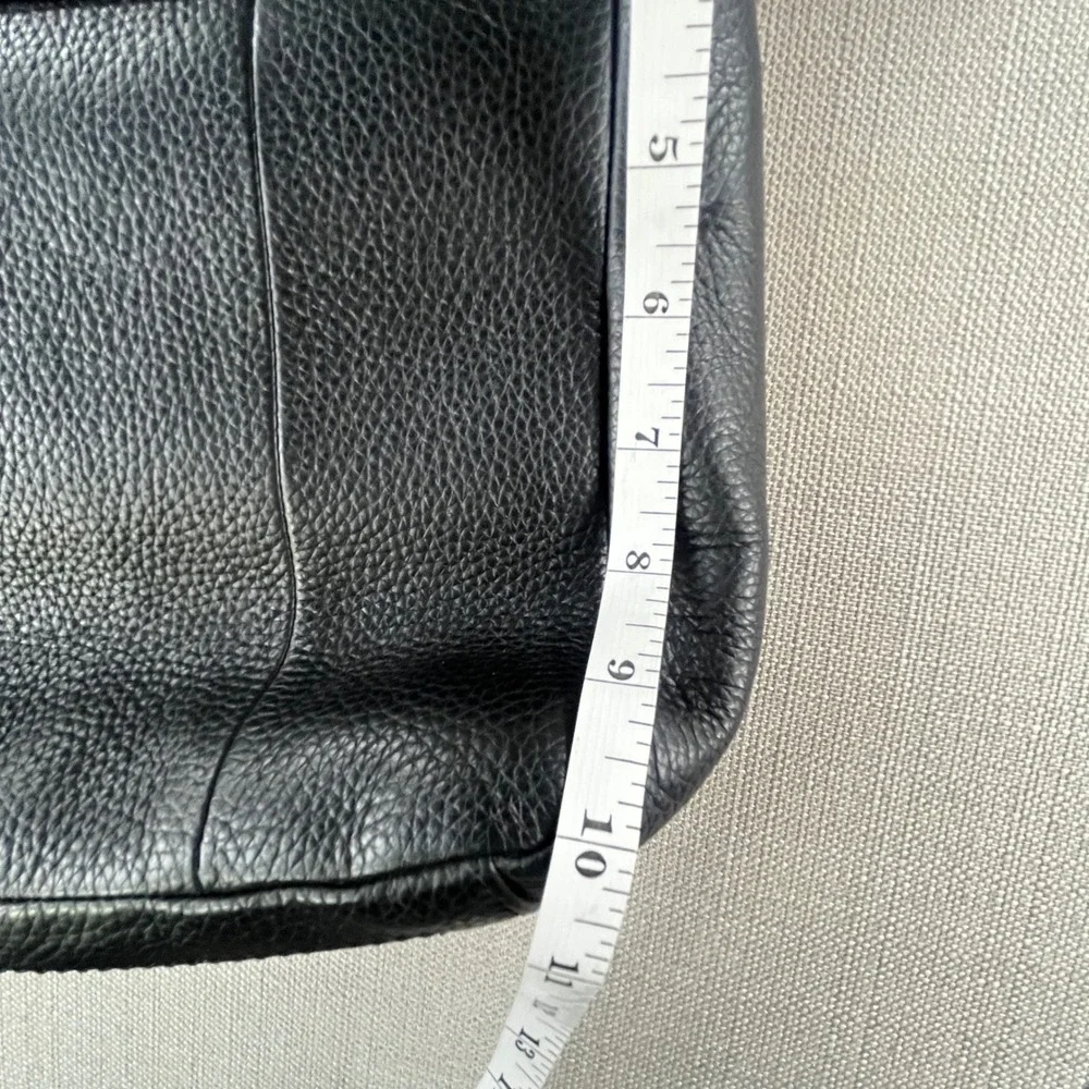 ECCO Messenger Bag Black Pebbled Leather‎ Crossbody Laptop Travel Bag